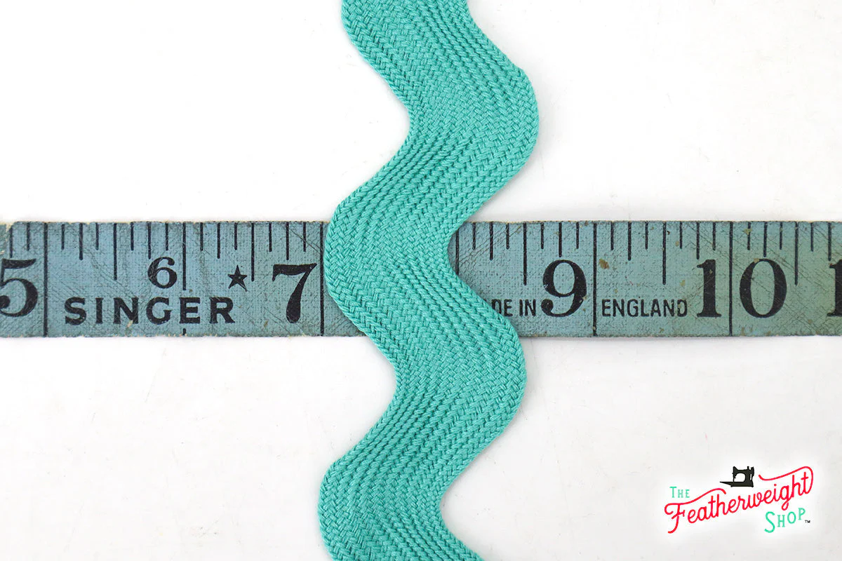 1 1/2" Inch JUMBO RIC RAC - AQUA (by the yard) - Image 2
