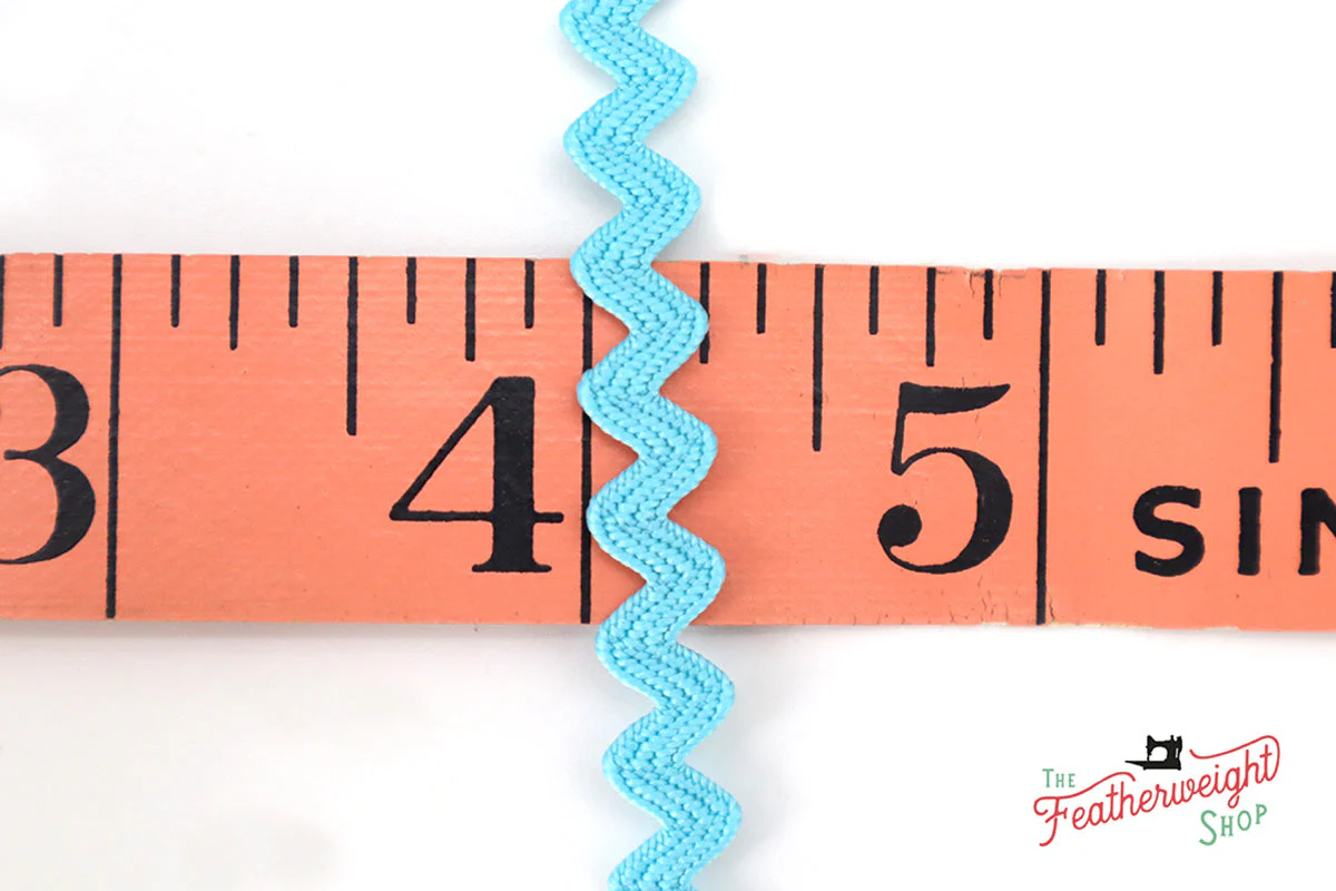 1/4" Inch RILEY AQUA VINTAGE TRIM RIC RAC by Lori Holt (by the yard) - Image 2