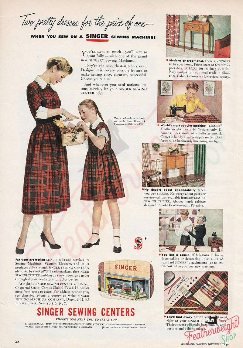 Advertisement, Rare Featuring the Singer Featherweight - (Vintage Original) - Image 14