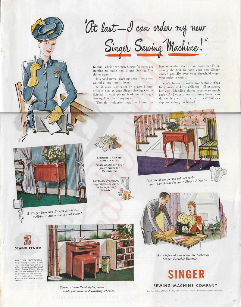 Advertisement, Rare Featuring the Singer Featherweight - (Vintage Original) - Image 16
