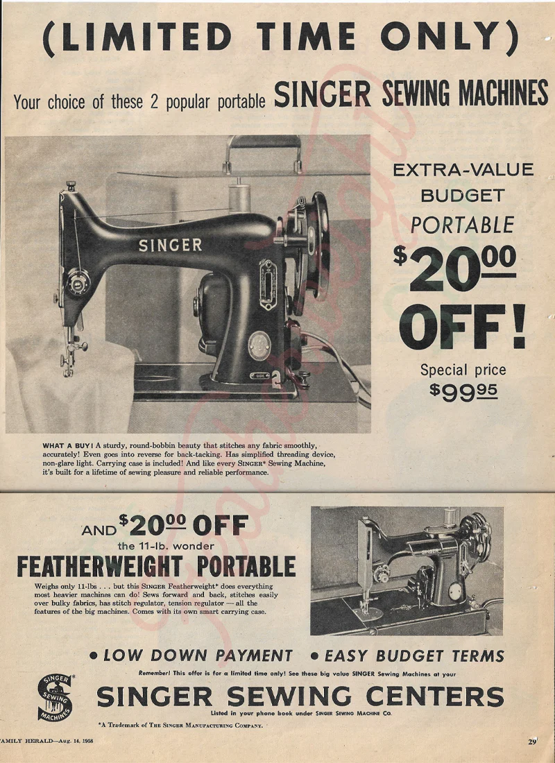 Advertisement, Rare Featuring the Singer Featherweight - (Vintage Original) - Image 21