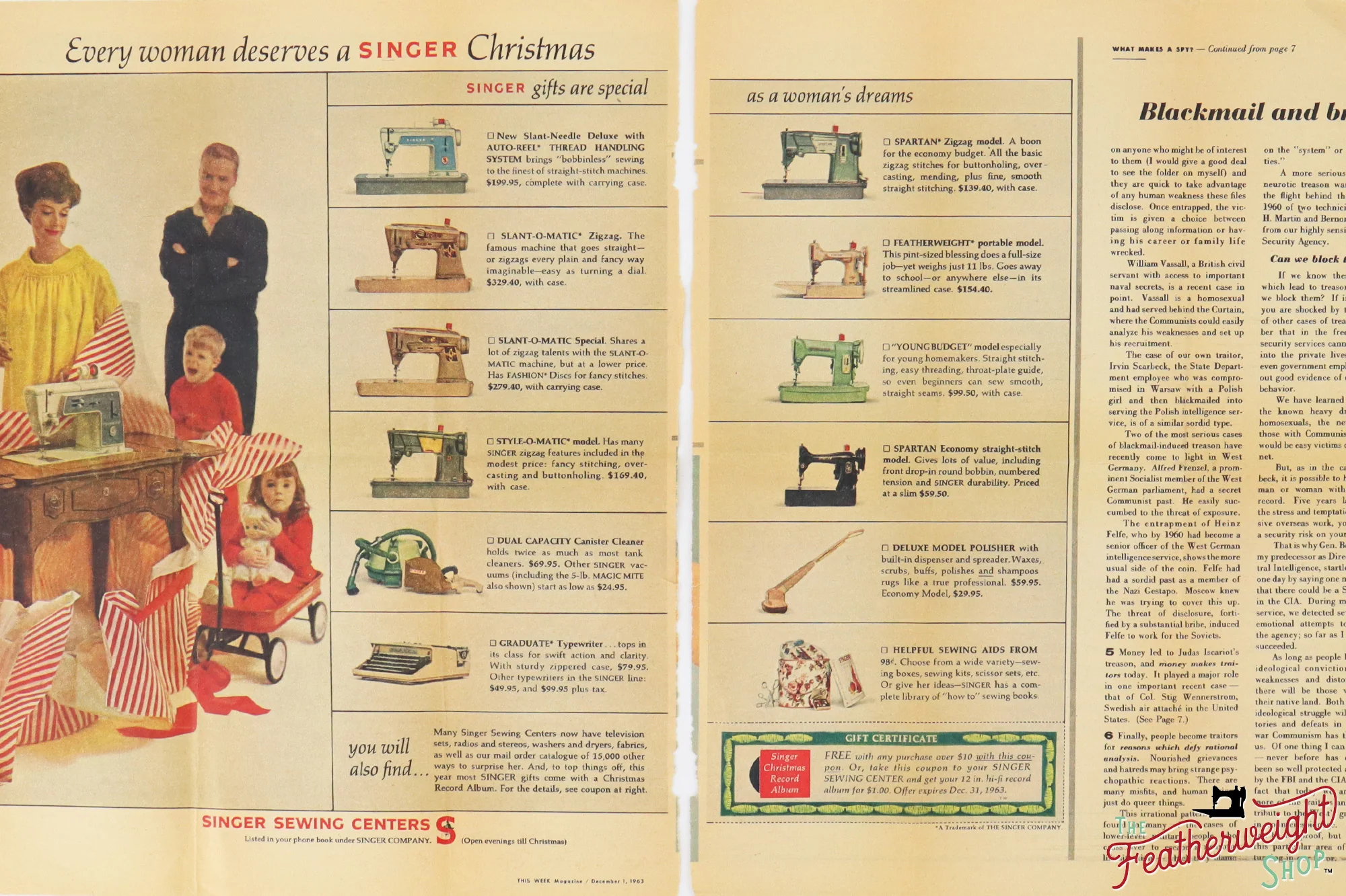 Advertisement, Rare Featuring the Singer Featherweight - (Vintage Original) - Image 24
