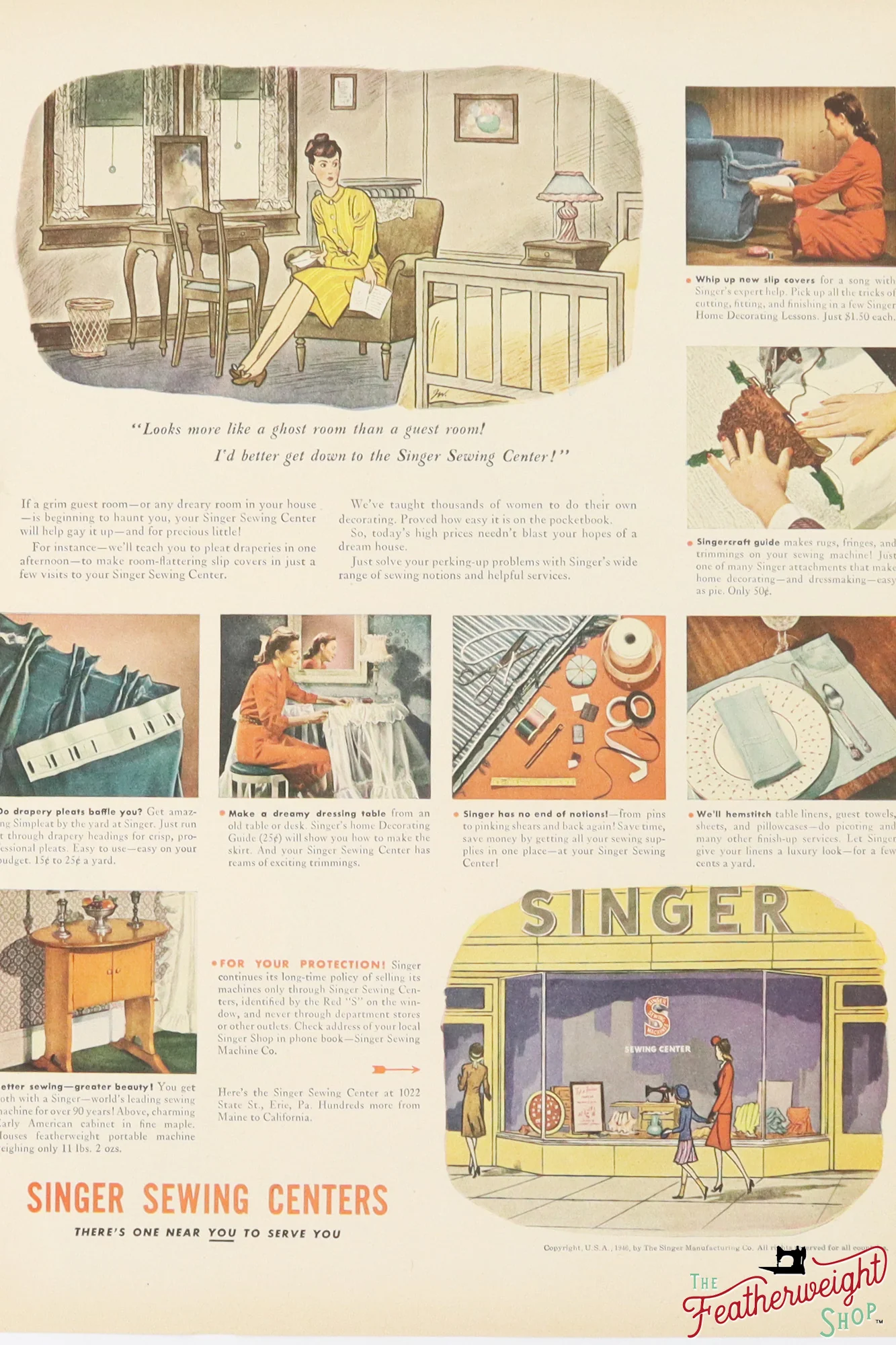 Advertisement, Rare Featuring the Singer Featherweight - (Vintage Original) - Image 25