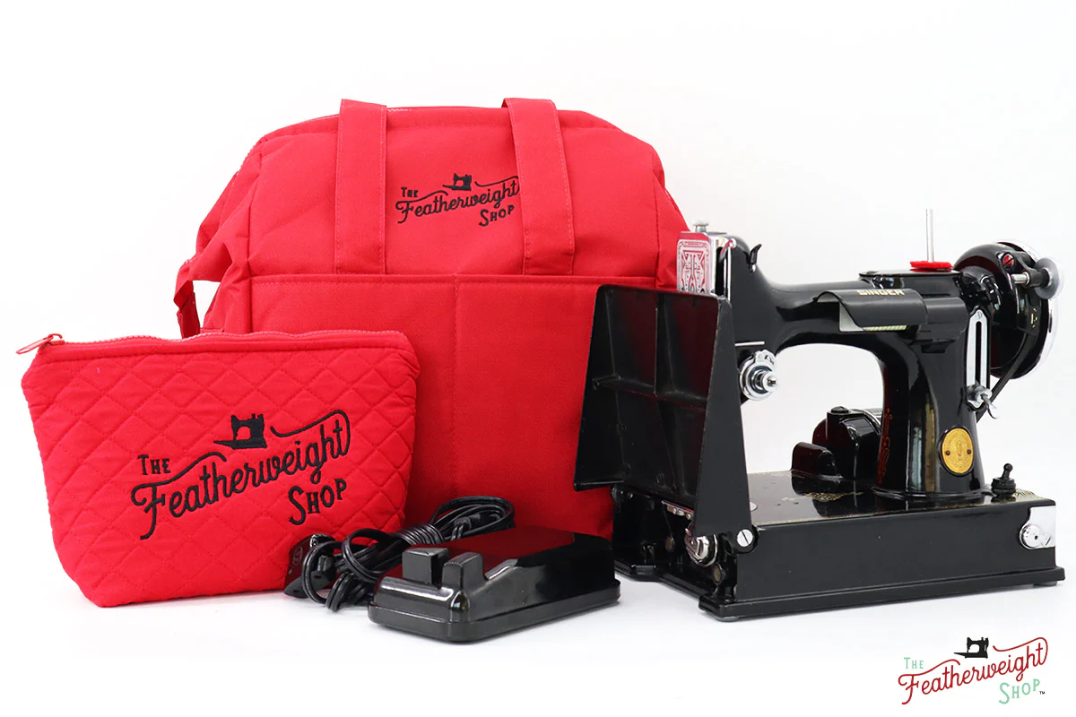 BAG, Padded TRAVEL fits Singer Featherweight 221 & 222 - RED - Image 11