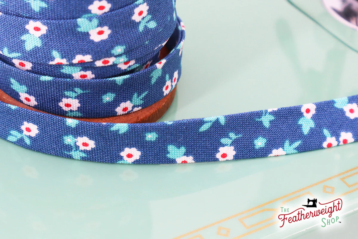 Bias Tape, 1/2" DENIM BLOSSOM by Lori Holt (by the yard) - Image 2
