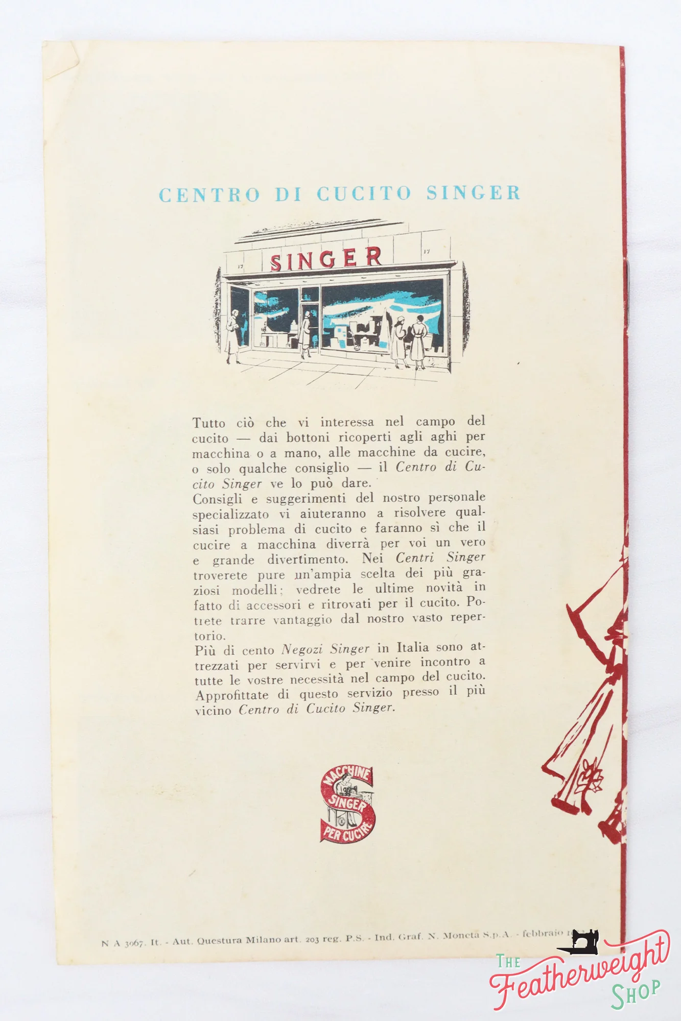 Booklet, Italian Moda (Fashion) - (Vintage Singer) - RARE - Image 3