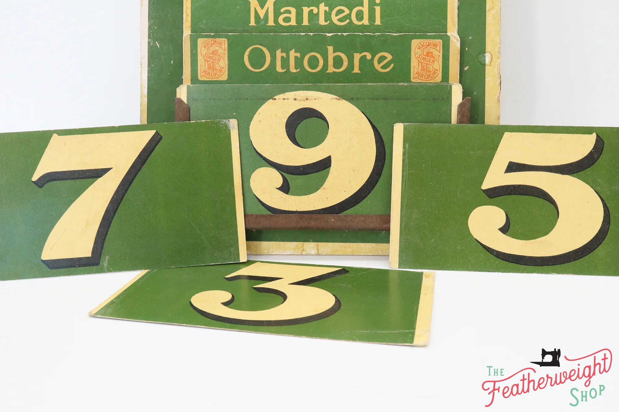 Calendar - Perpetual Green Italian (Vintage Original) - RARE - Image 3