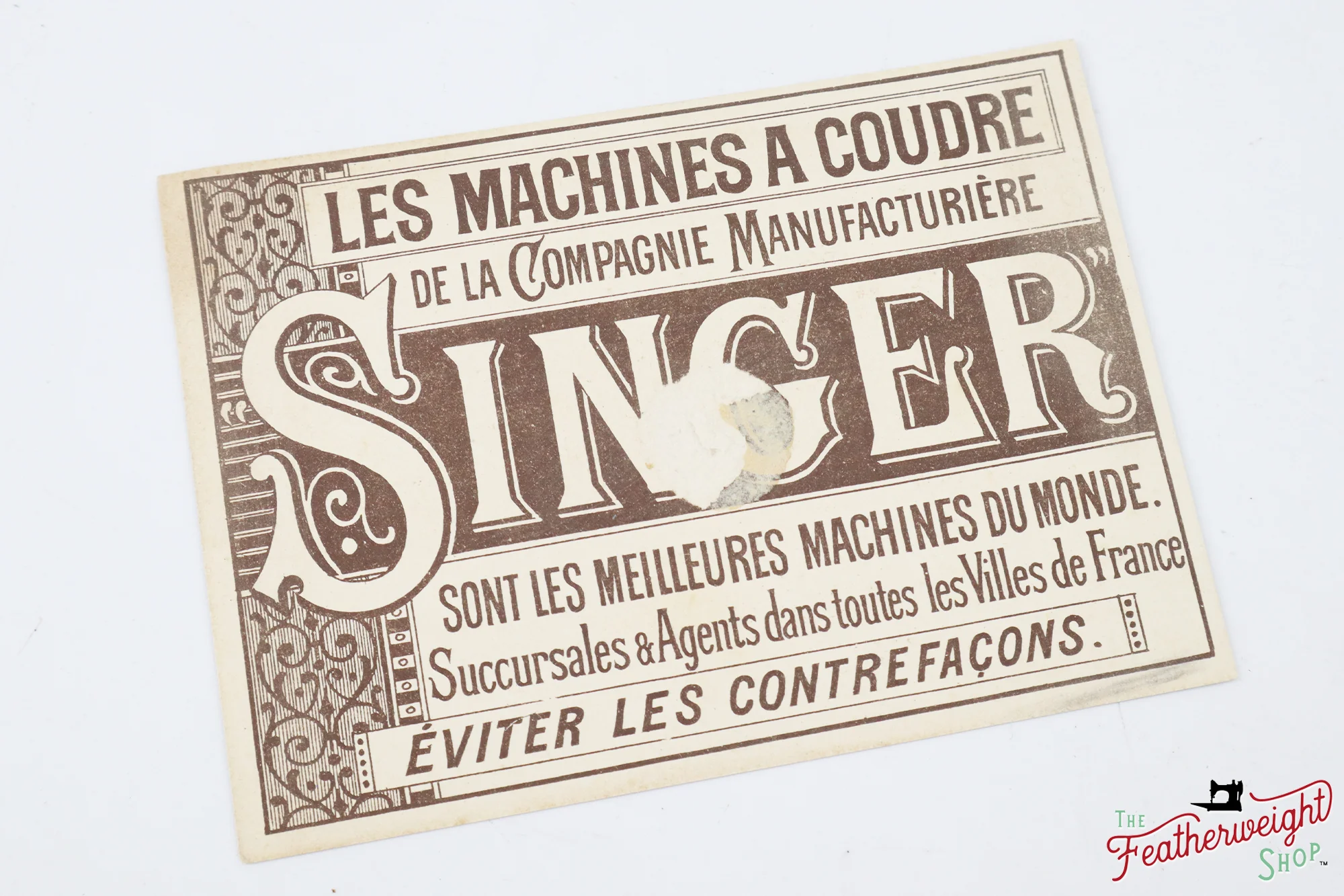 Card, Advertisement, The Pantheon, Paris - Singer (Vintage Original) - Image 2