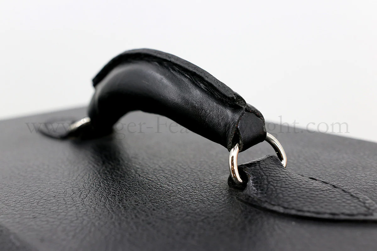 Case Handle, Black Leather with D-RINGS