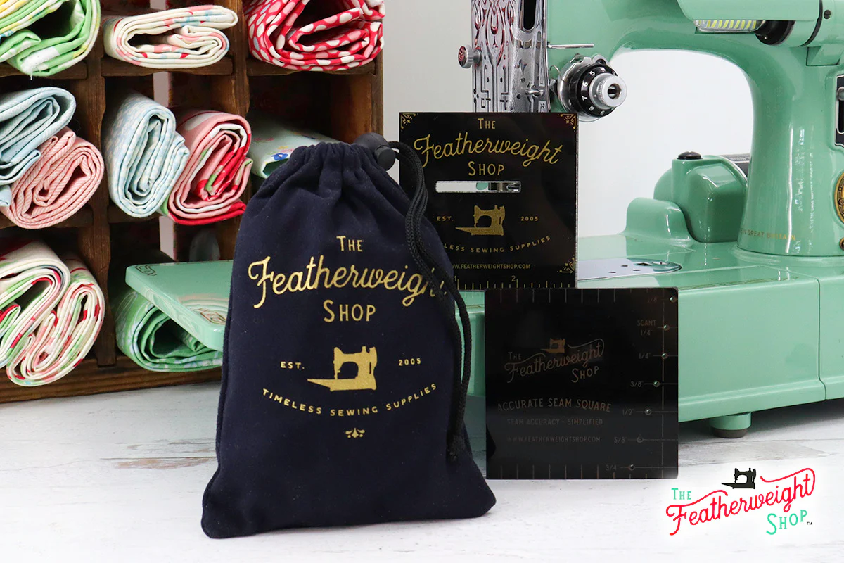 COMPLETE SET: Featherweight Accurate Seam Guide, Square, and Pocket Bag (BLACK) - Image 3