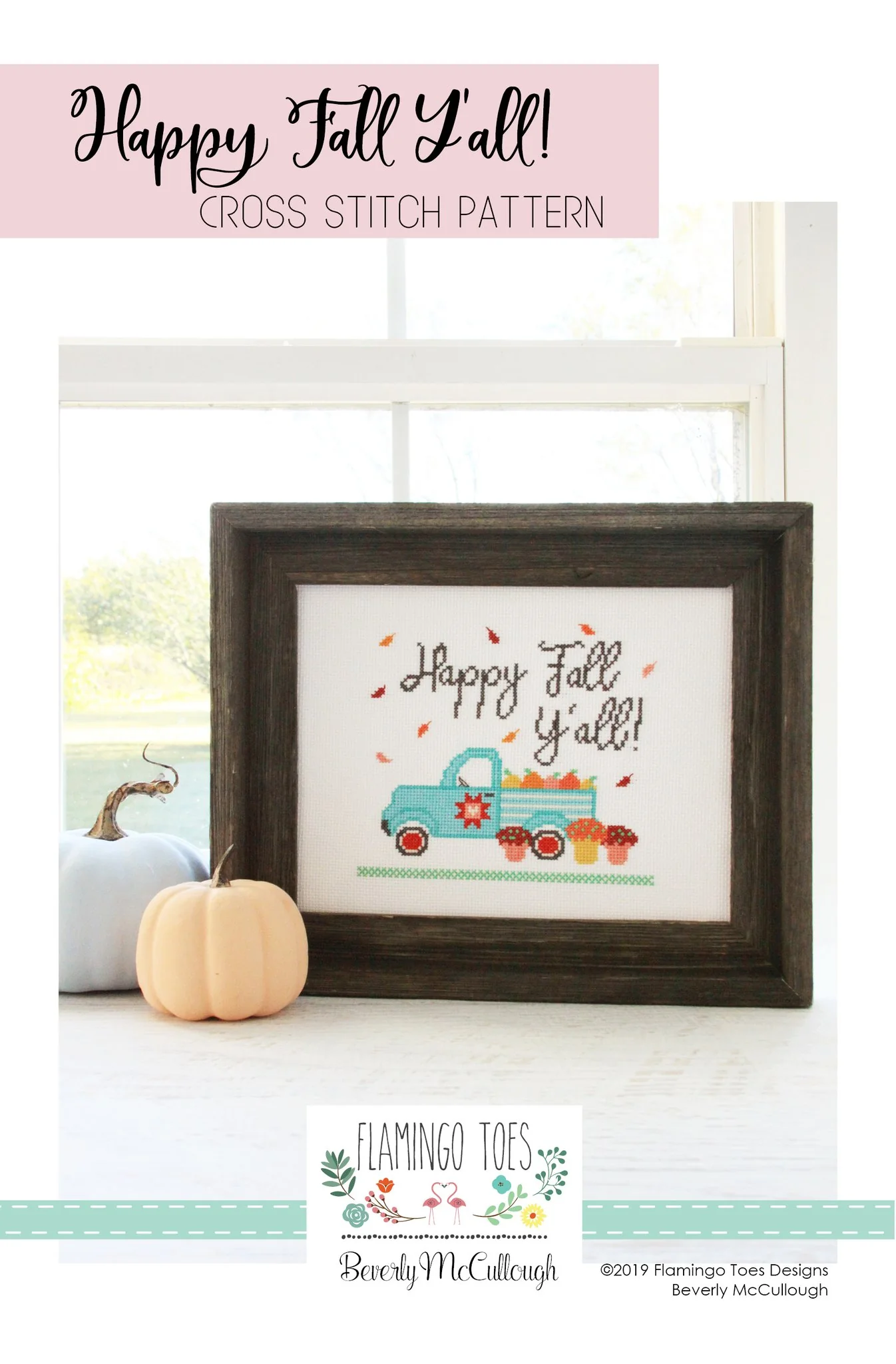 Counted Cross Stitch PAPER PATTERN, Happy Fall Y'all by Flamingo Toes