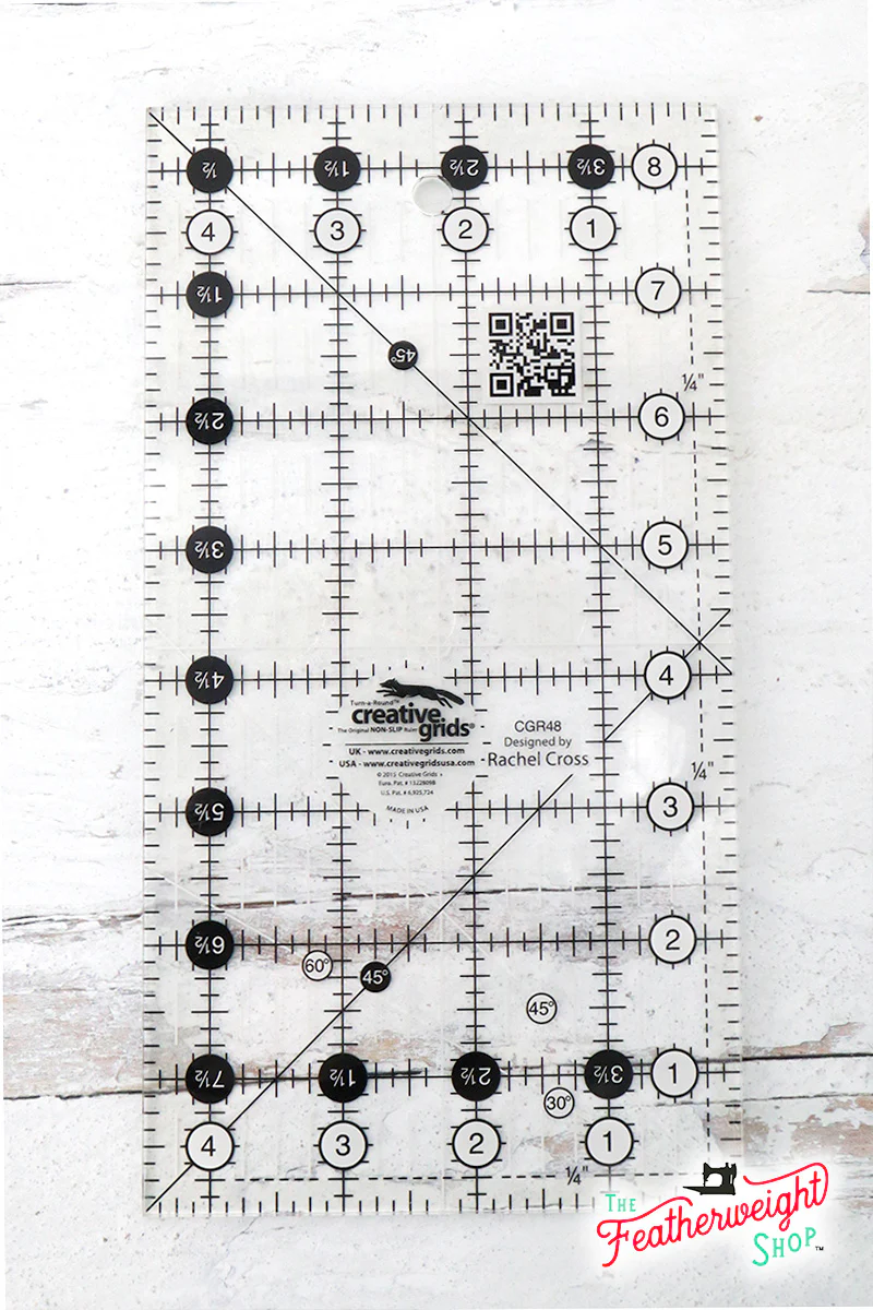 Cutting Ruler, CREATIVE GRIDS 4 1/2" x  8 1/2" (with self-grips) - Image 2