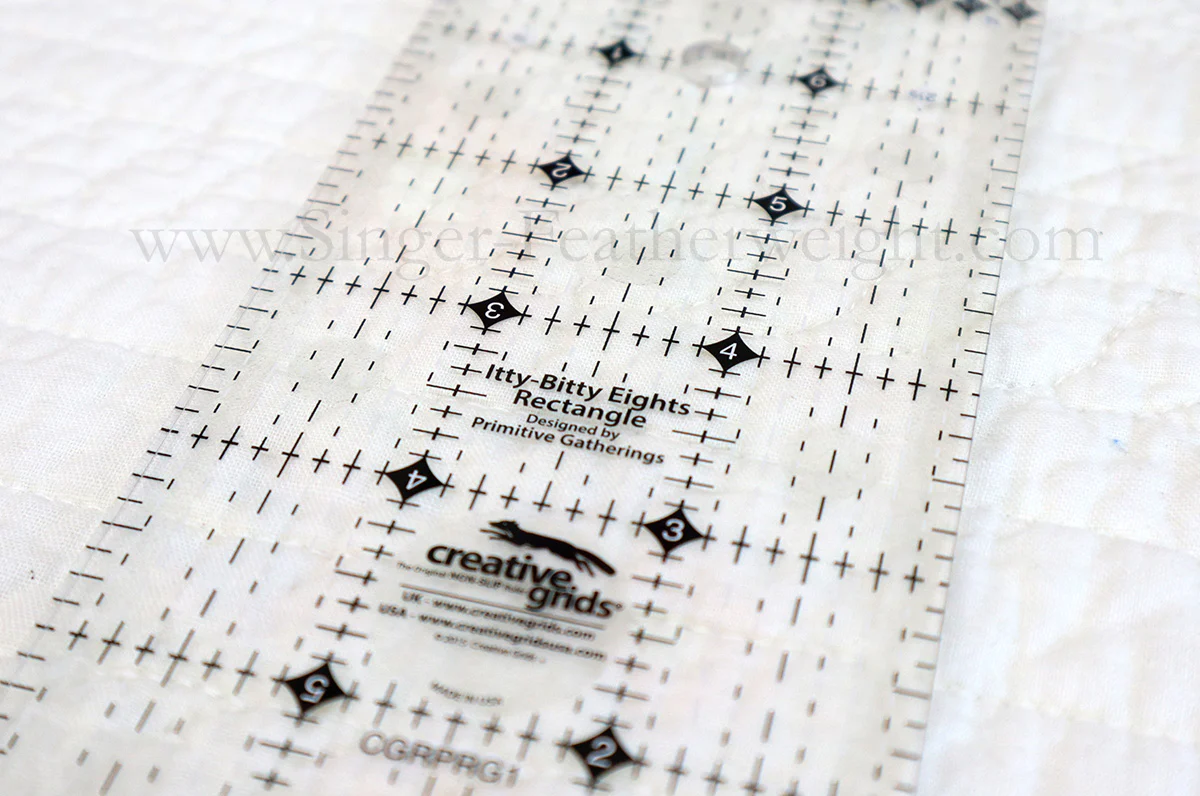 Cutting Ruler, CREATIVE GRIDS Itty-Bitty Eights Rectangle Ruler 3" x 7" (with self-grips) - Image 2