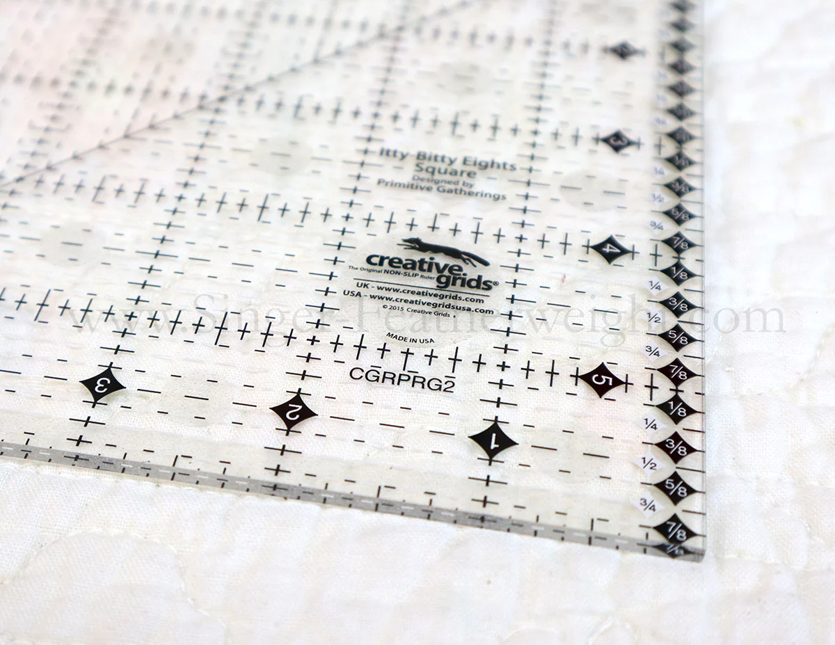 Cutting Ruler, CREATIVE GRIDS Itty-Bitty Eights Square Ruler 6" x 6" (with self-grips) - Image 2