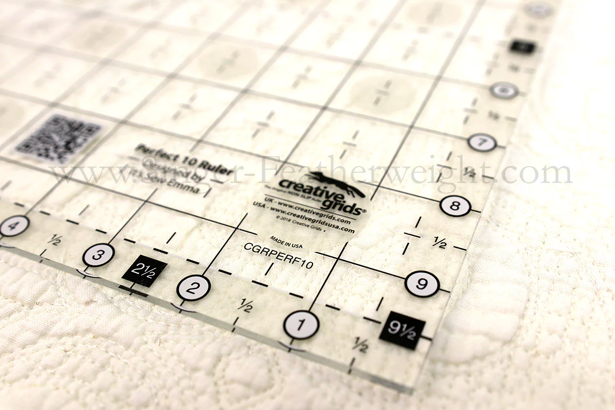 Cutting Ruler, CREATIVE GRIDS Perfect 10 Ruler (with self-grips) - Image 2