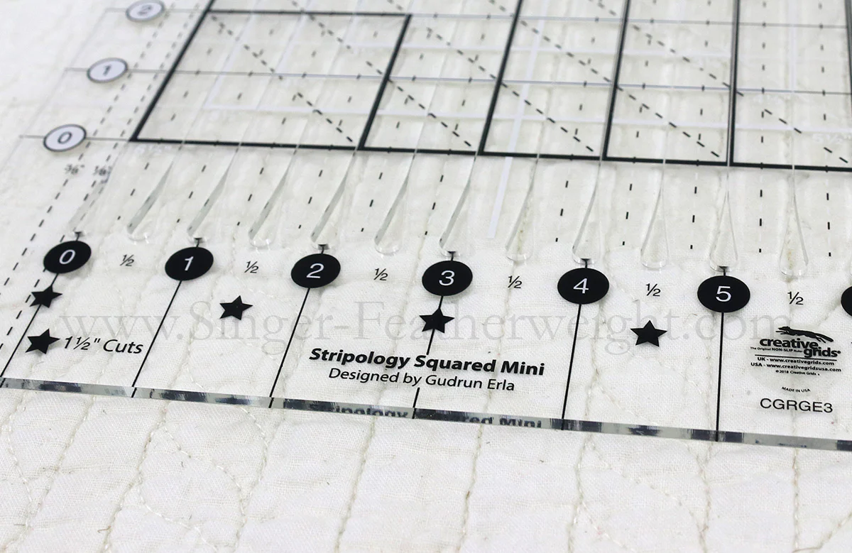 Cutting Ruler, CREATIVE GRIDS STRIPOLOGY SQUARED MINI (with self-grips) - Image 2
