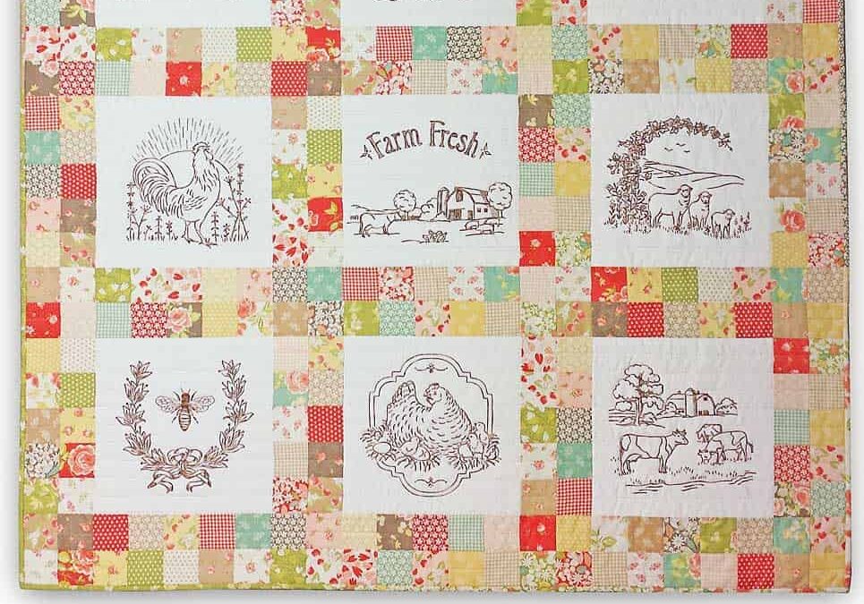 Embroidery Iron-On Transfers, Farm Fresh SET 2 - Sheep, Barn & Rooster - Image 2