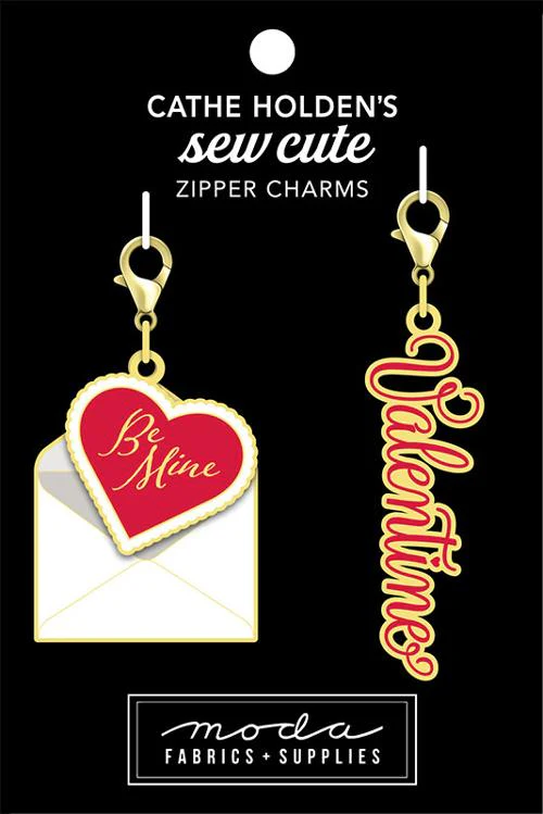 Enamel Charm Zipper Pull - BE MINE LOVE LETTER & VALENTINE by Cathe Holden - Image 3