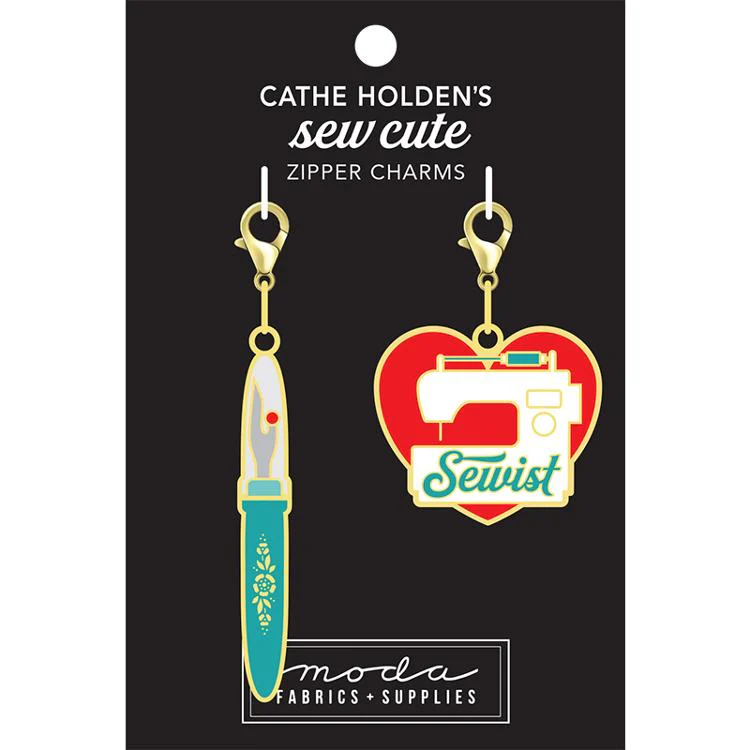 Enamel Charm Zipper Pull - SEAM RIPPER & SEWING MACHINE by Cathe Holden - Image 3