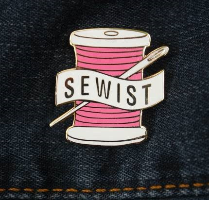 Enamel Pin, SEWIST Spool of Thread & Needle - PINK - Image 2