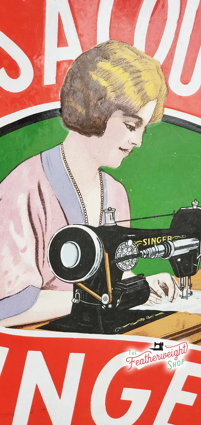 Enamel Singer Sign, Antique Belgian 1930s (Vintage Original) - RARE - Image 6