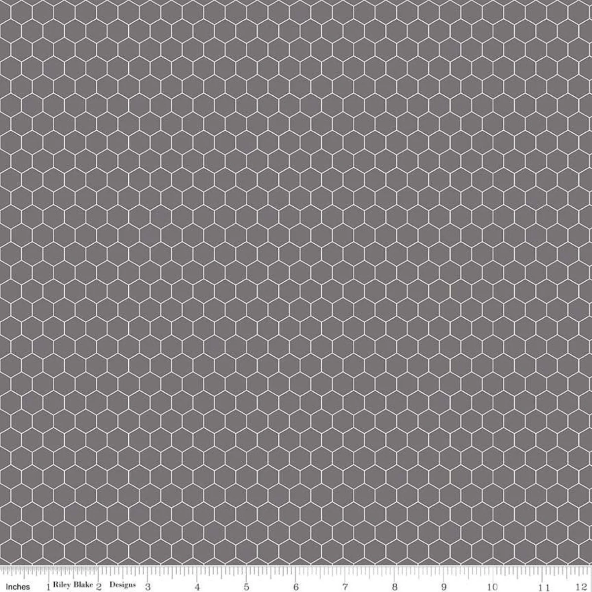 Fabric, Farm Girl Vintage Companion Prints by Lori Holt - HONEYCOMB STEEL (by the yard)