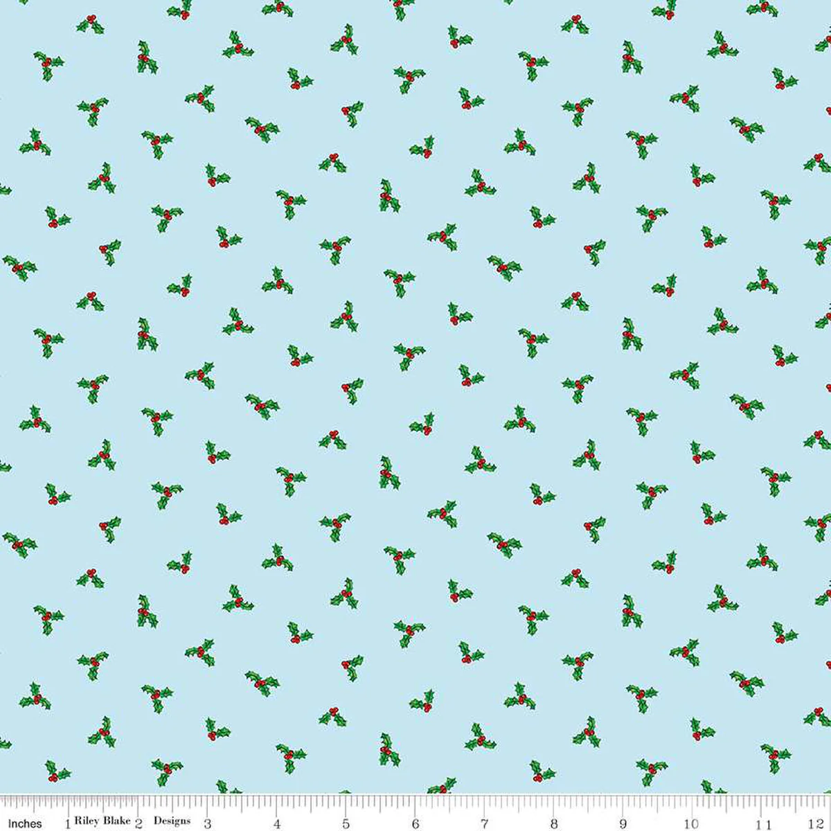 Fabric, Christmas Joys HOLLY SKY by Lindsay Wilkes (by the yard)
