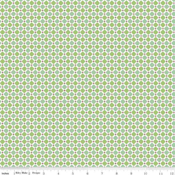 Fabric, COZY Christmas by Lori Holt of Bee in My Bonnet - Square, Green