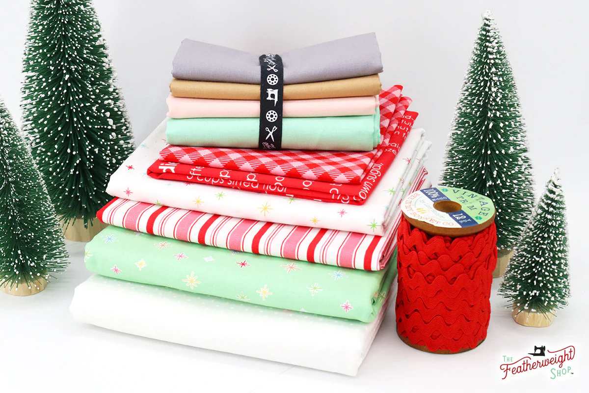 Fabric, Cozy Vintage Christmas BLOCK ACCENT Bundle by Lori Holt - Image 2