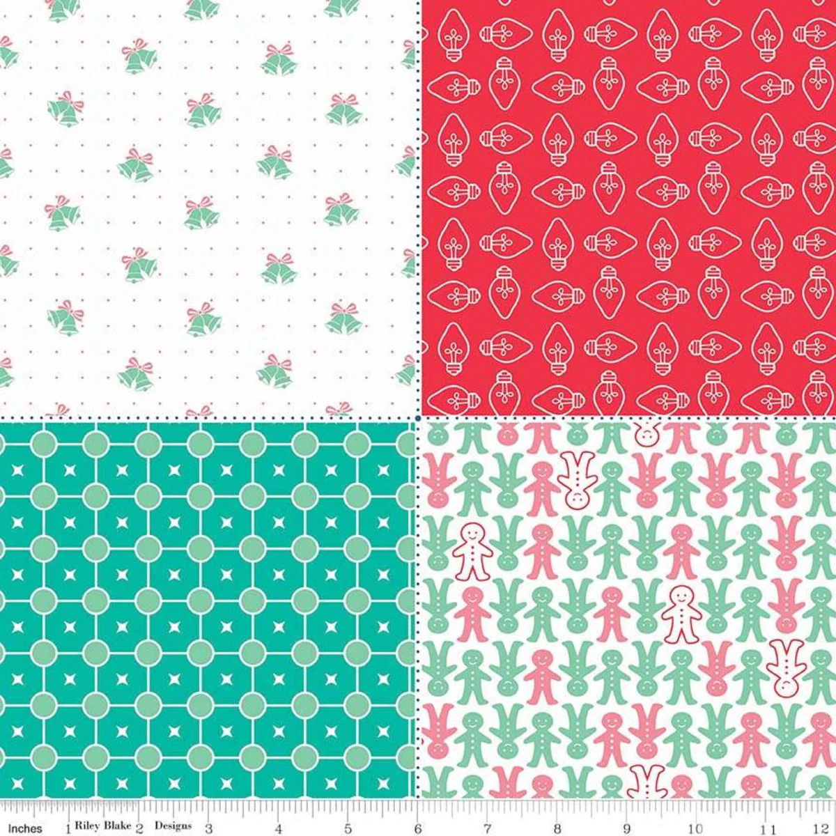 Fabric, Cozy Vintage Christmas FAT QUARTER Bundle + PANELS by Lori Holt - Image 4