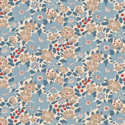 Fabric, Creating Memories Collection by Tilda - Harper BLUE (Backing Cut - FIVE YARDS)