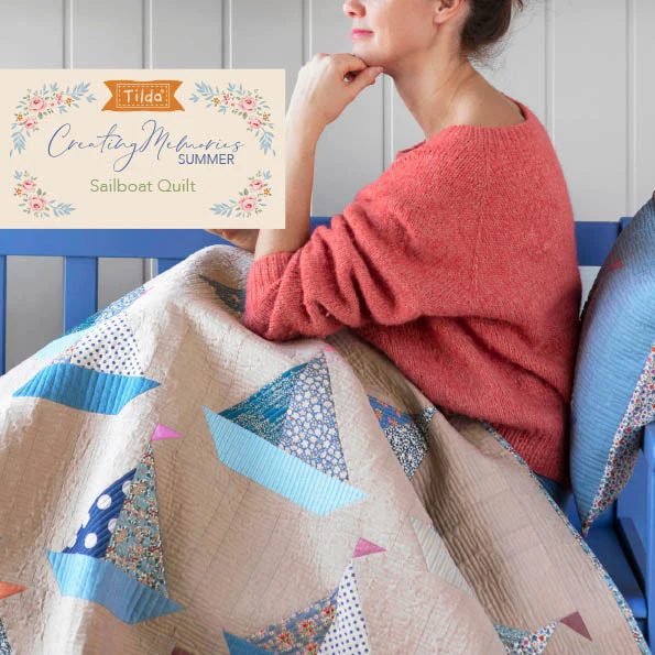 Fabric, Creating Memories SUMMER & OCEAN BLUES by Tilda - Fat EIGHTH Bundle - Image 11