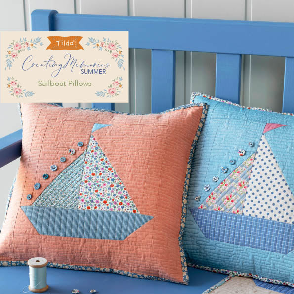 Fabric, Creating Memories SUMMER & OCEAN BLUES by Tilda - Fat EIGHTH Bundle - Image 5