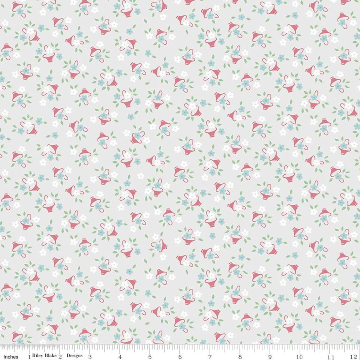 Fabric, Easter Parade by Lindsay Wilkes - BASKETS GRAY (by the yard)