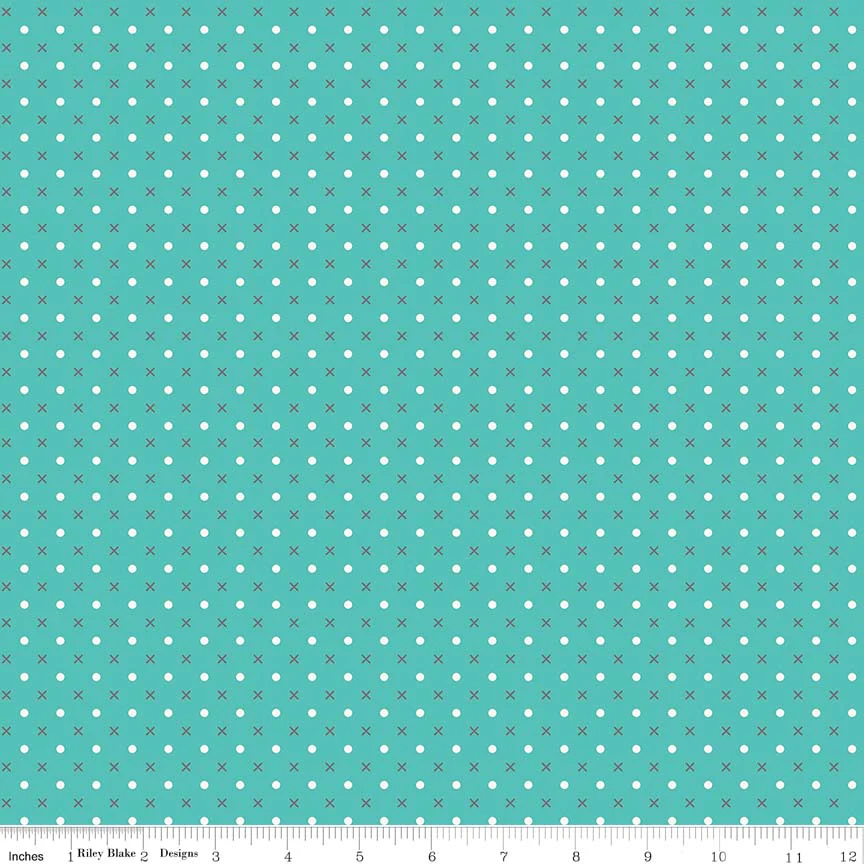 Fabric, Farm Girl Vintage by Lori Holt X & O VIVID (by the yard)