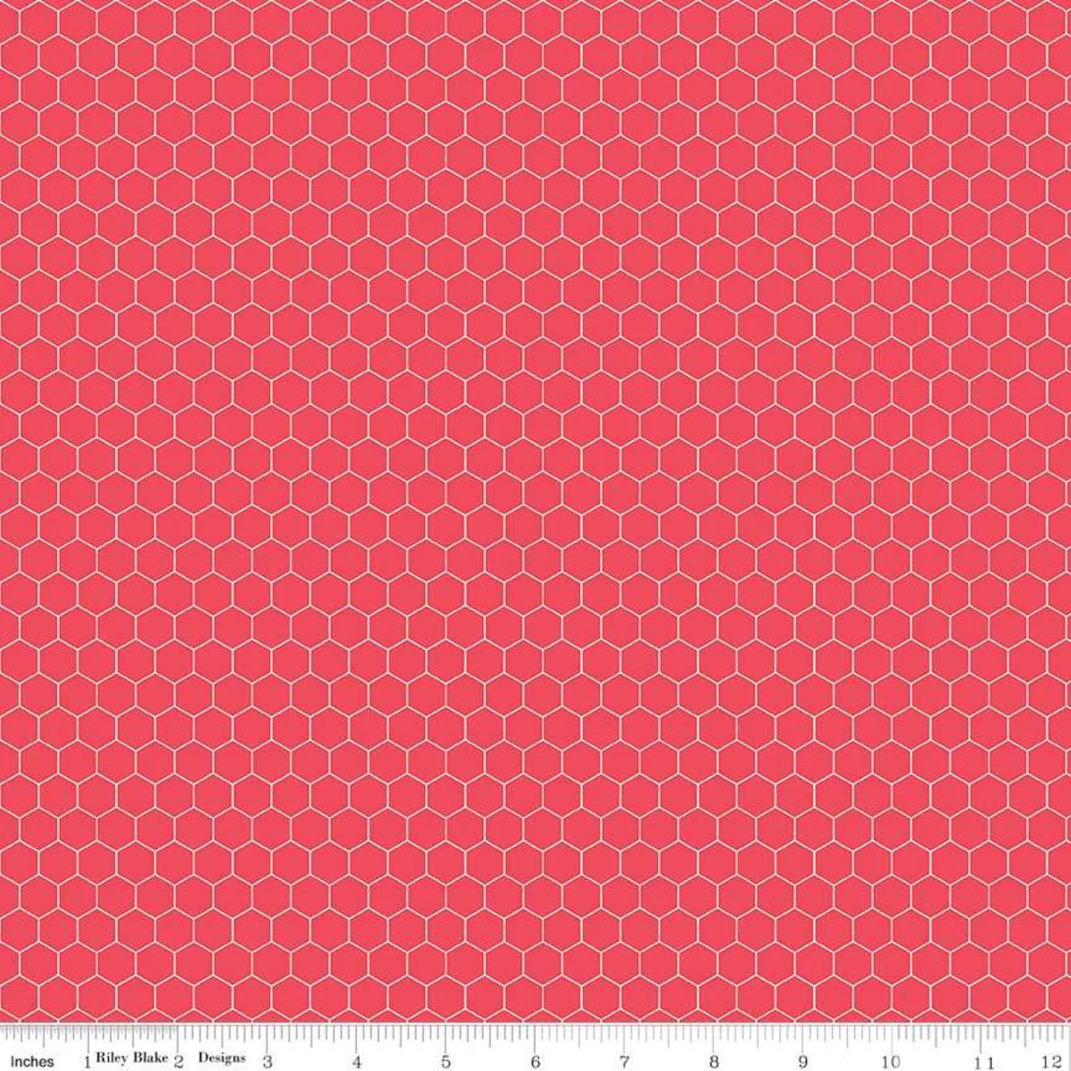 Fabric, Farm Girl Vintage Companion Prints by Lori Holt - HONEYCOMB CAYENNE (by the yard)