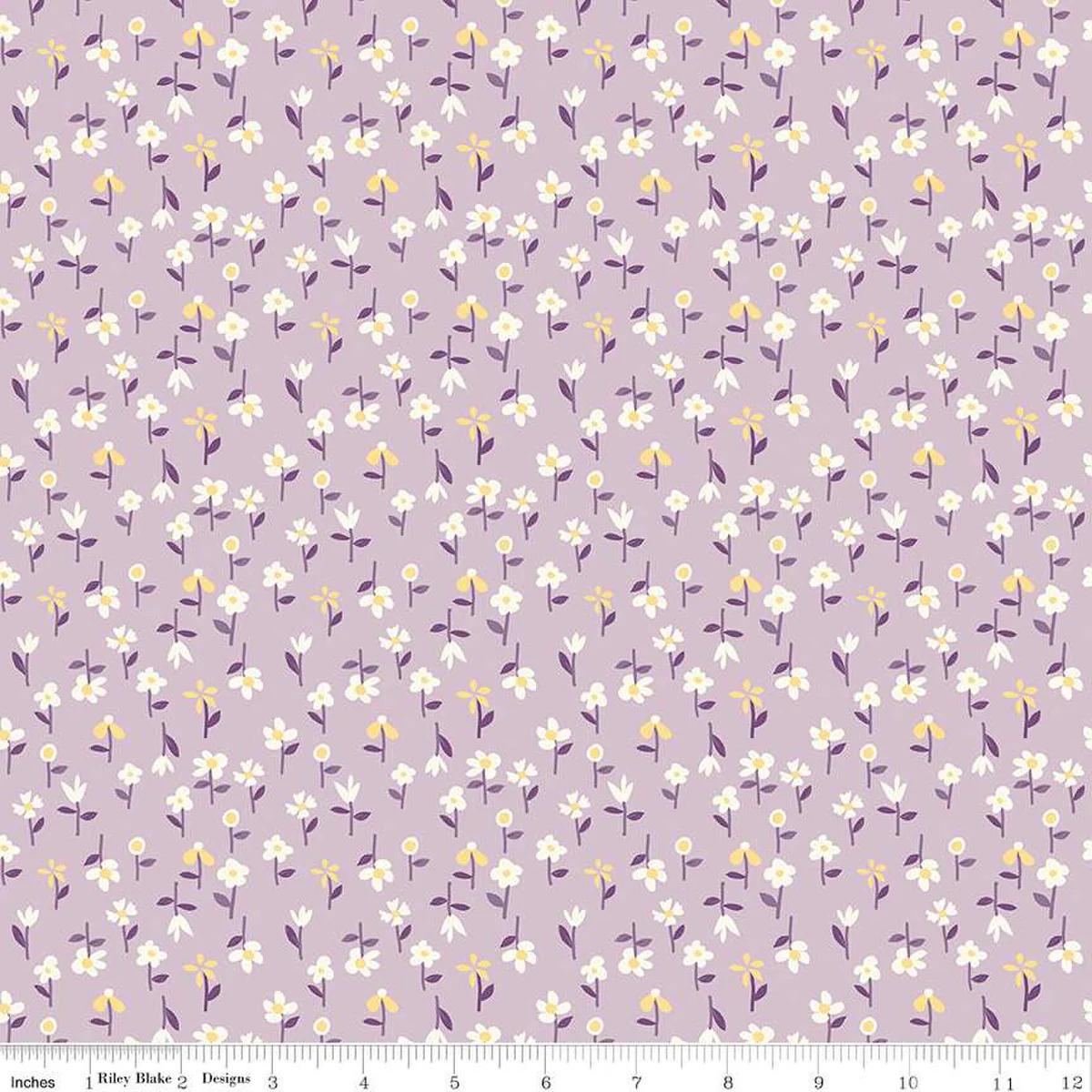 Fabric, Hello Spring Floral Posies by Sandy Gervais - LILAC (by the yard)