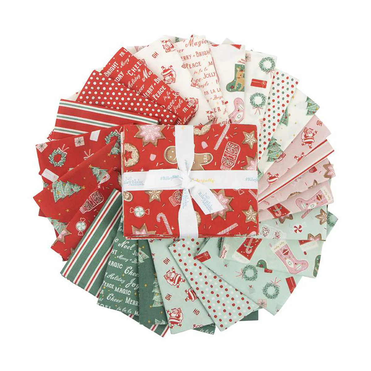 Fabric, Holiday Cheer by My Mind's Eye- FAT QUARTER BUNDLE - Image 3