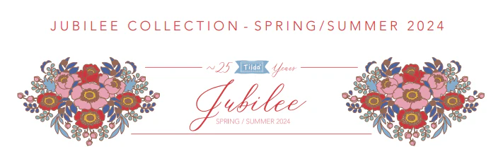 Fabric, Jubilee by Tilda - FAT QUARTER BUNDLE (RED, 5 Prints) - Image 22