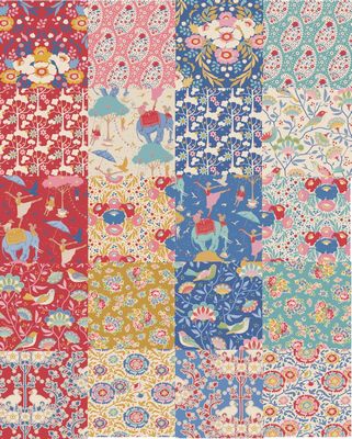 Fabric, Jubilee by Tilda - FAT QUARTER BUNDLE (RED, 5 Prints) - Image 23