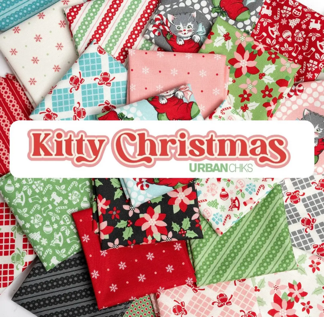 Fabric, Kitty Christmas by Urban Chiks - Fat QUARTER BUNDLE - Image 3