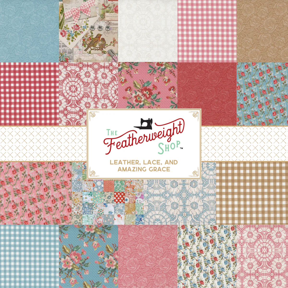 Fabric, Leather, Lace & Amazing Grace by Cathe Holden - FAT QUARTER BUNDLE - Image 2