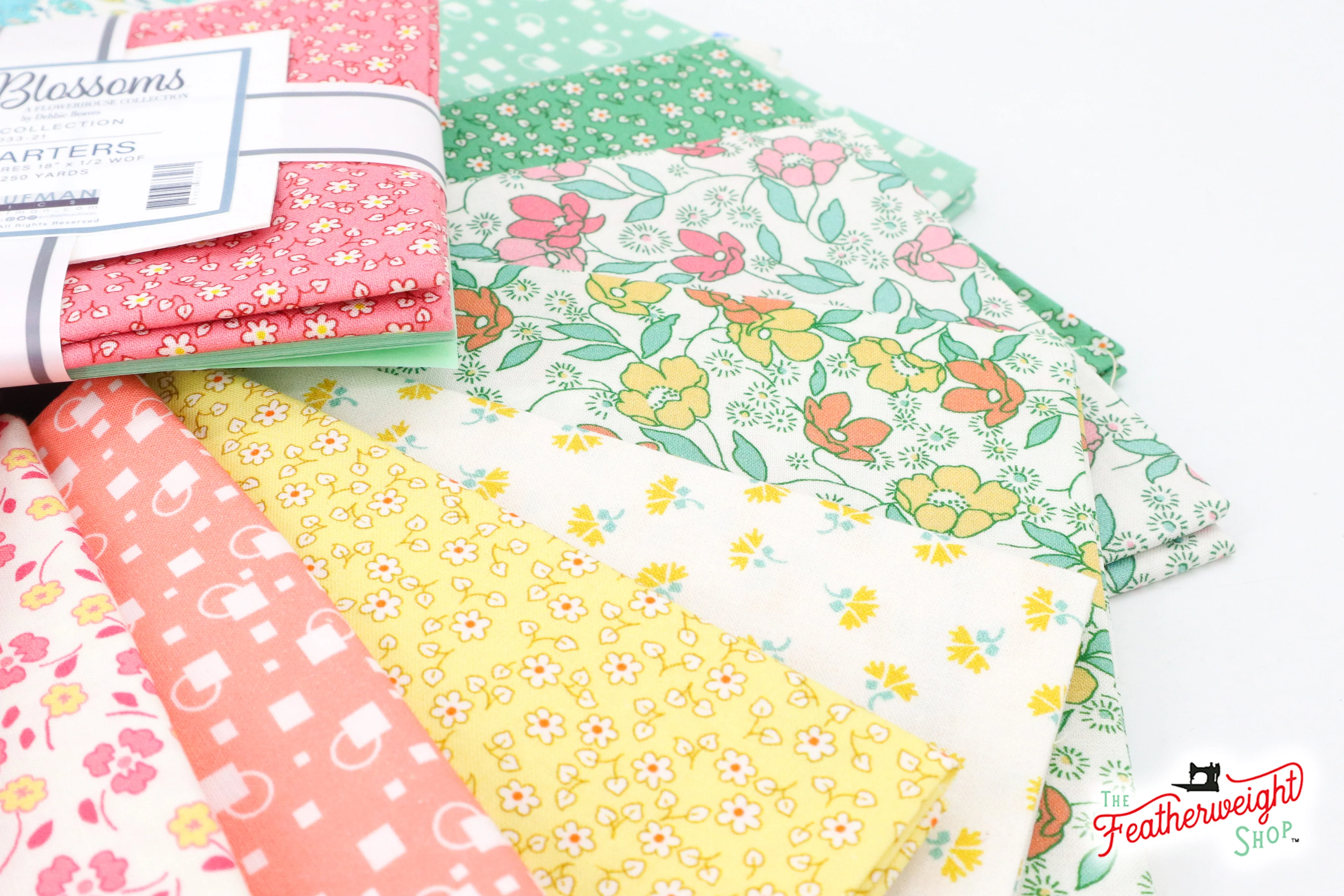 Fabric, Little Blossoms 1930's Flowerhouse Collection - FAT QUARTER BUNDLE - Image 3