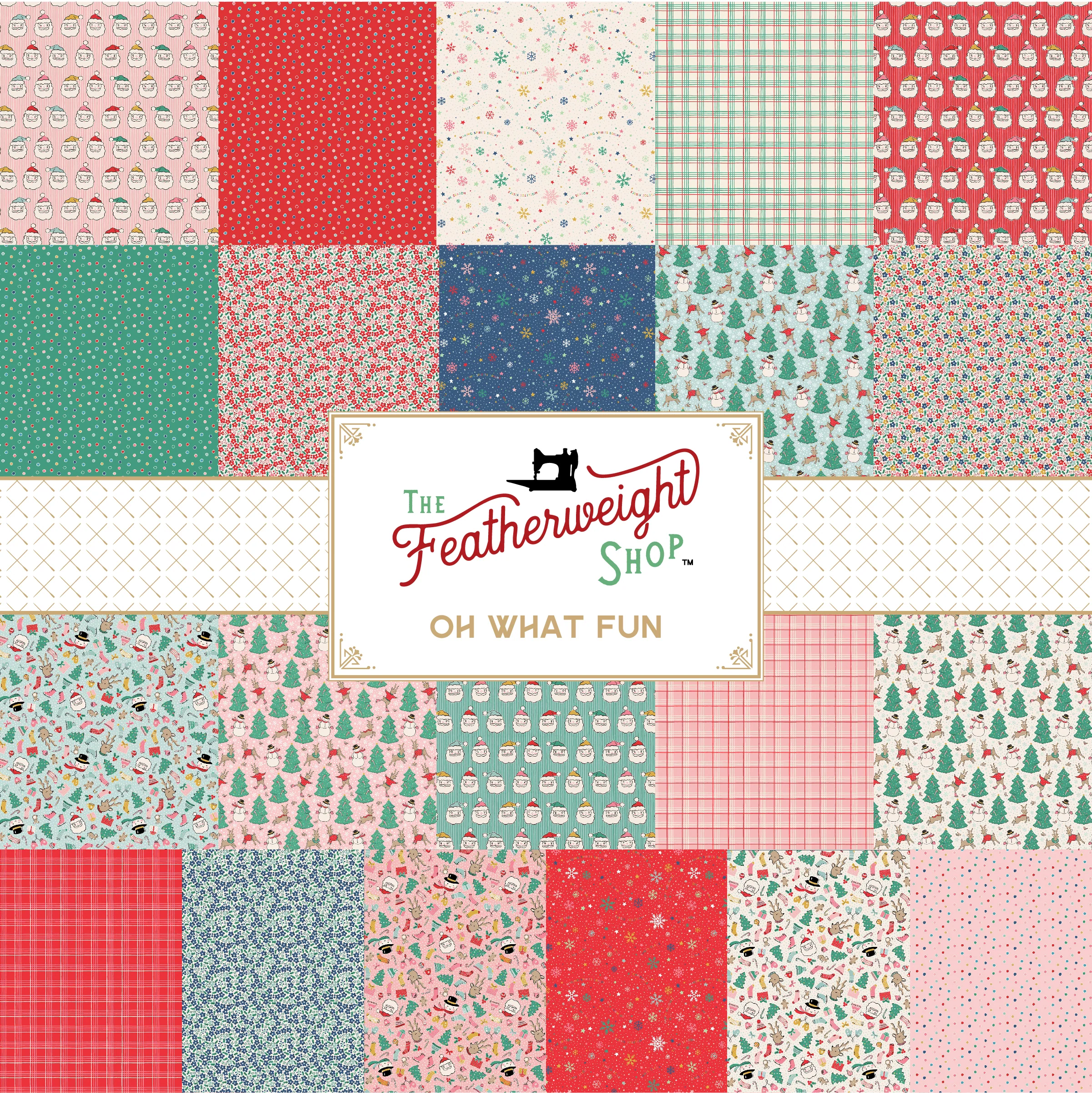 Fabric, Oh What Fun MULTI COZY WISHES by Poppie Cotton (by the yard) - Image 2