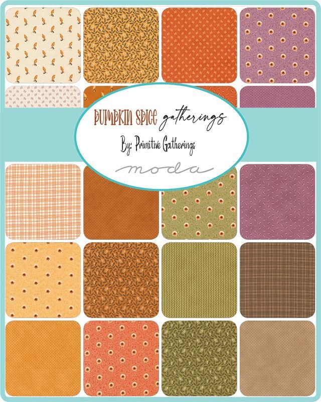 Fabric, Pumpkin Spice Gatherings by Primitive Gatherings - JELLY ROLL 2.5" Strips - Image 2