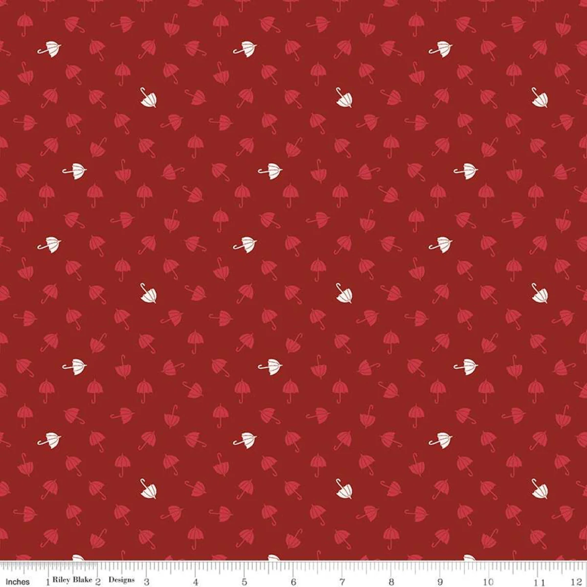 Fabric, Red Hot RED UMBRELLAS (by the yard)