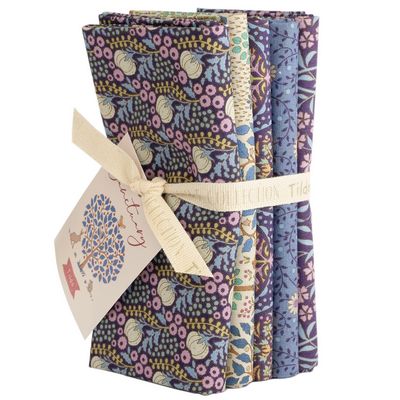 Fabric, Sanctuary Eggplant and Blue by Tilda - FAT QUARTER BUNDLE - Image 2