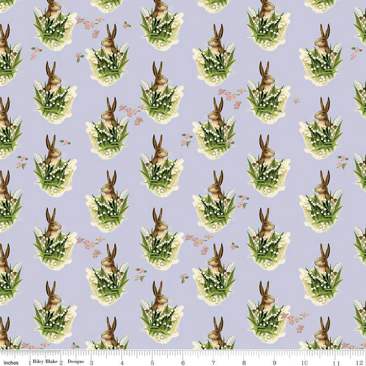 Fabric, Springtime Easter Bunnies by My Mind's Eye LILAC - (by the yard)