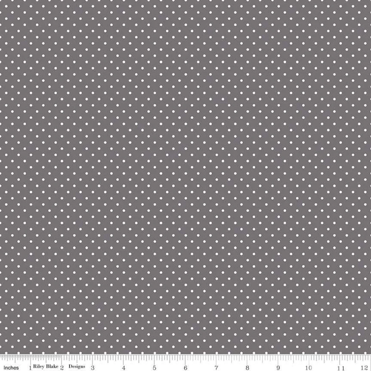 Fabric, SWISS DOT WHITE ON STEEL BASIC by Riley Blake (by the yard)