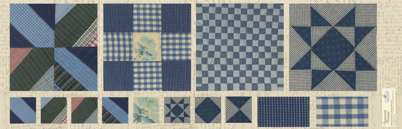 Fabric, Treasured Threadz Quilt Block Panel - Missouri Star Blue - Image 5